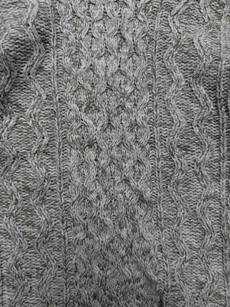 Only & Sons Light Grey Textured Cable Knit Sweater - S