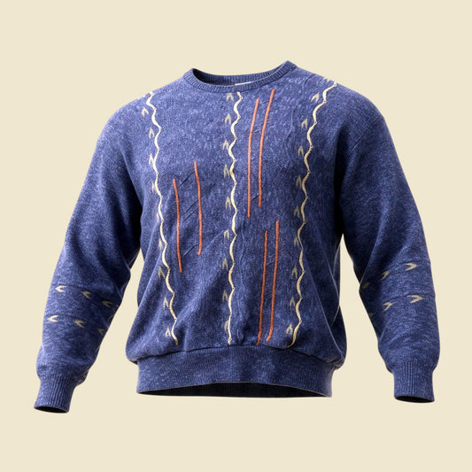 Angelo Litrico Textured Light Blue Crewneck Sweater - XXL