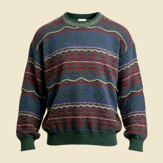 Enzo Lorenzo Coogi Style Multicolour Crewneck Sweater - L/XL