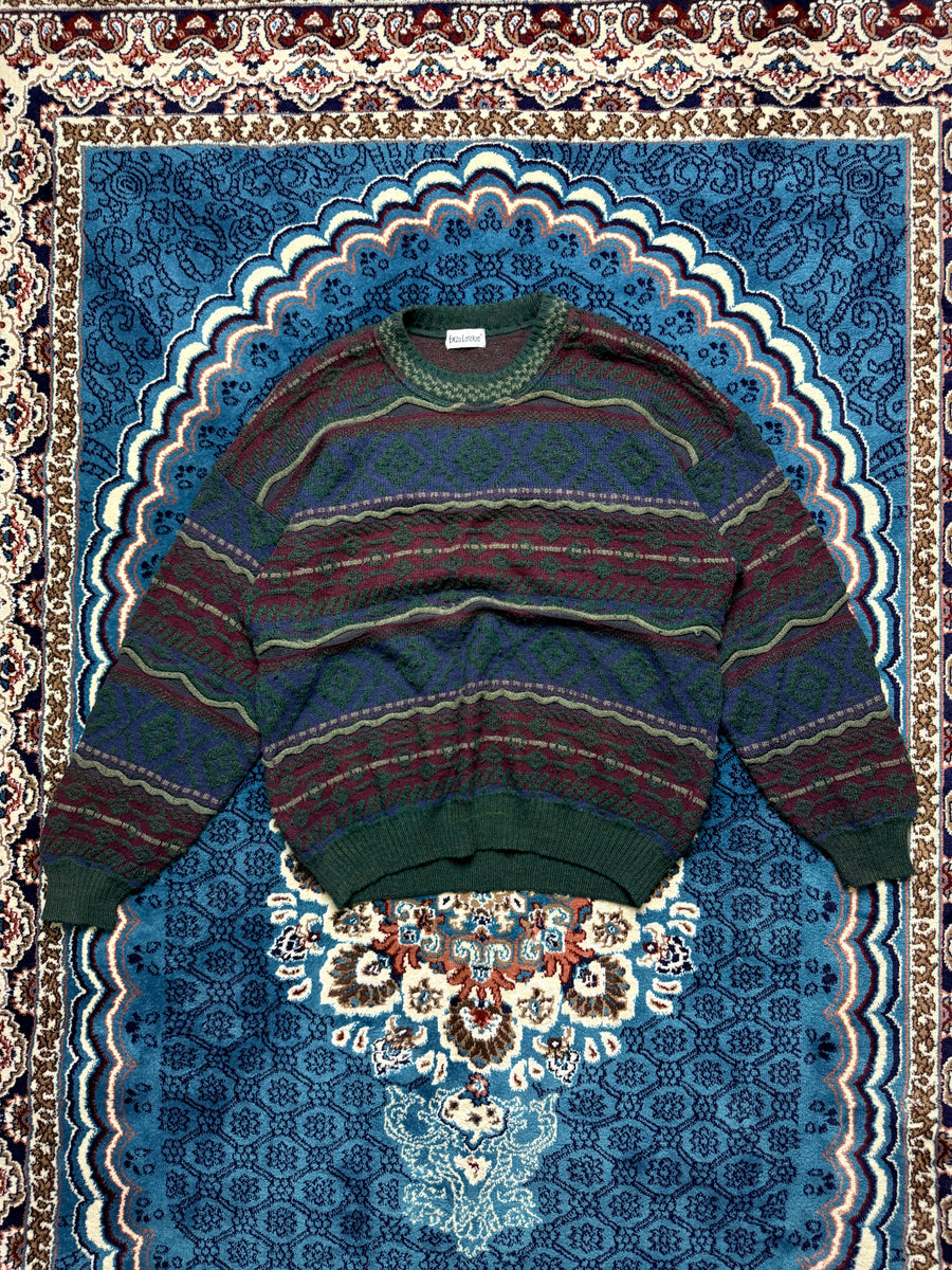 Enzo Lorenzo Coogi Style Multicolour Crewneck Sweater - L/XL