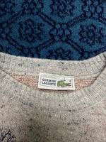 Lacoste Light Grey Patterned Wool Crewneck Sweater - S