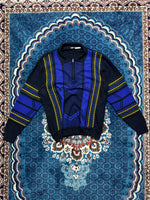 Pedrini Franco Textured Knit Multicolour Polo Style Zipped Sweater - L/XL
