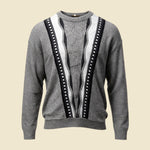 Nino Guardi Brownish Grey Textured Crewneck Sweater - M