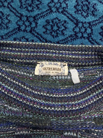 Oltremoda Bluish Grey Patterned Crewneck Sweater - L