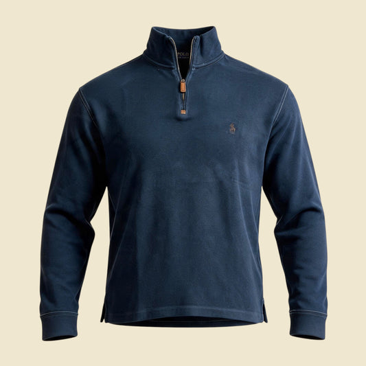 Polo Ralph Lauren Charcoal Grey Quarter Zip Sweater Faded - S