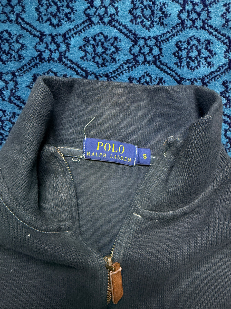 Polo Ralph Lauren Charcoal Grey Quarter Zip Sweater Faded - S