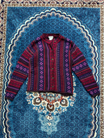 Cherry Lewis Maroon Multicolour Wool Cardigan - S