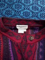 Cherry Lewis Maroon Multicolour Wool Cardigan - S