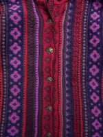 Cherry Lewis Maroon Multicolour Wool Cardigan - S