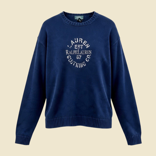 Lauren Ralph Lauren Navy Blue Vintage 1967 Sports Edition Crewneck Sweater - L