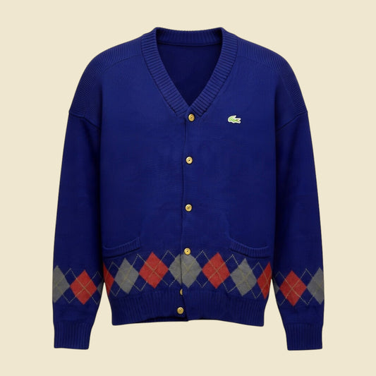 Lacoste Navy Blue Patterned Cardigan - XL
