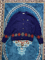 Lacoste Navy Blue Patterned Cardigan - XL