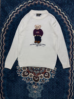 Polo Ralph Lauren White Bear Custom Fit Crewneck Sweater - L