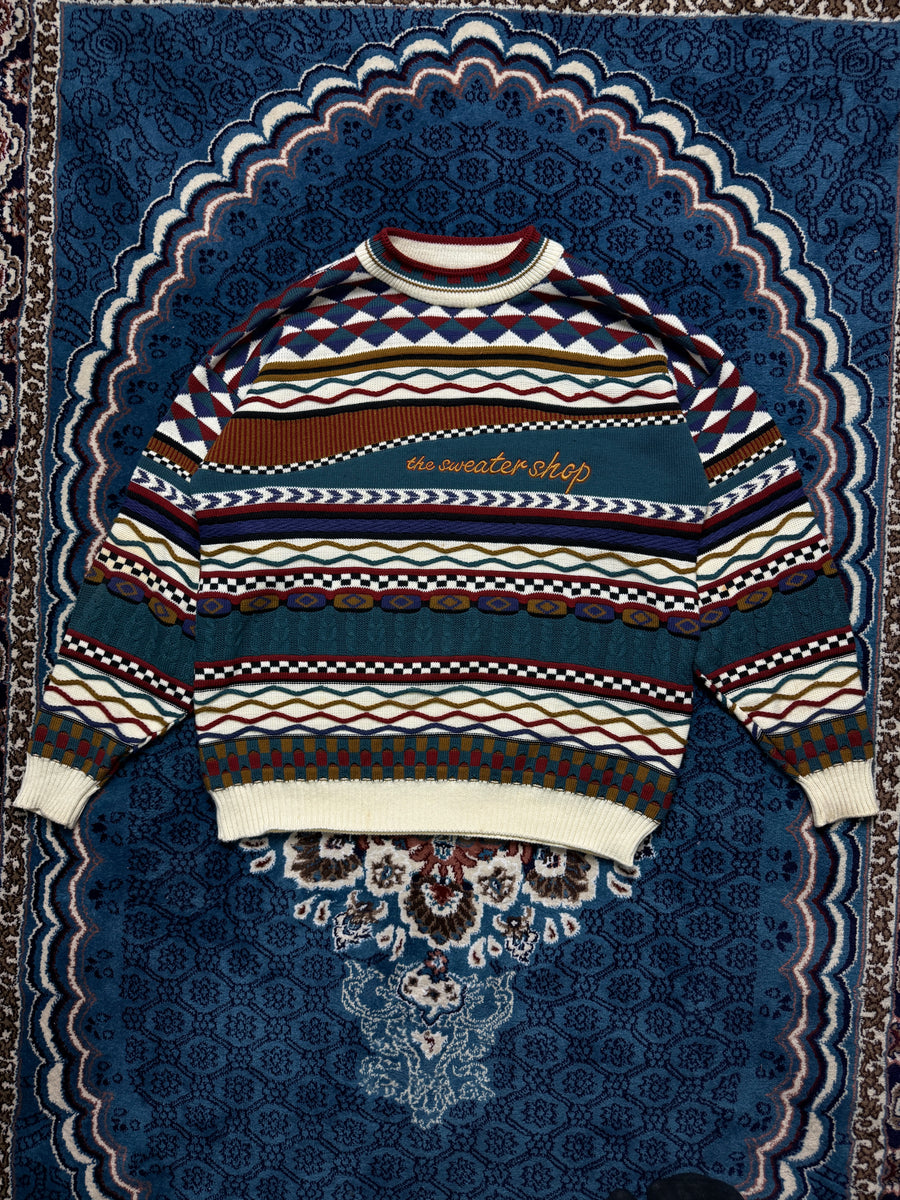 The Sweater Shop Coogi Style Multicolour Crewneck Sweater - L/XL