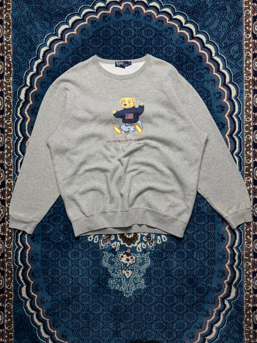 Polo by Ralph Lauren Grey Bear Oversized Sweatshirt - XL