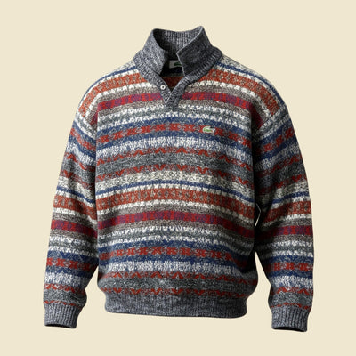 Lacoste Patterned Multicolour Wool Polo Style Sweater - XL/XXL