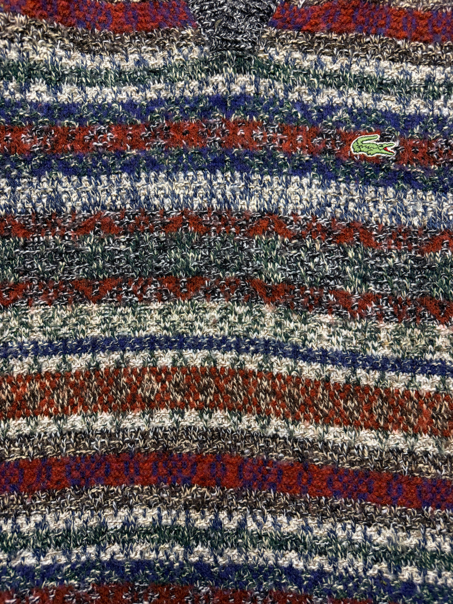 Lacoste Patterned Multicolour Wool Polo Style Sweater - XL/XXL
