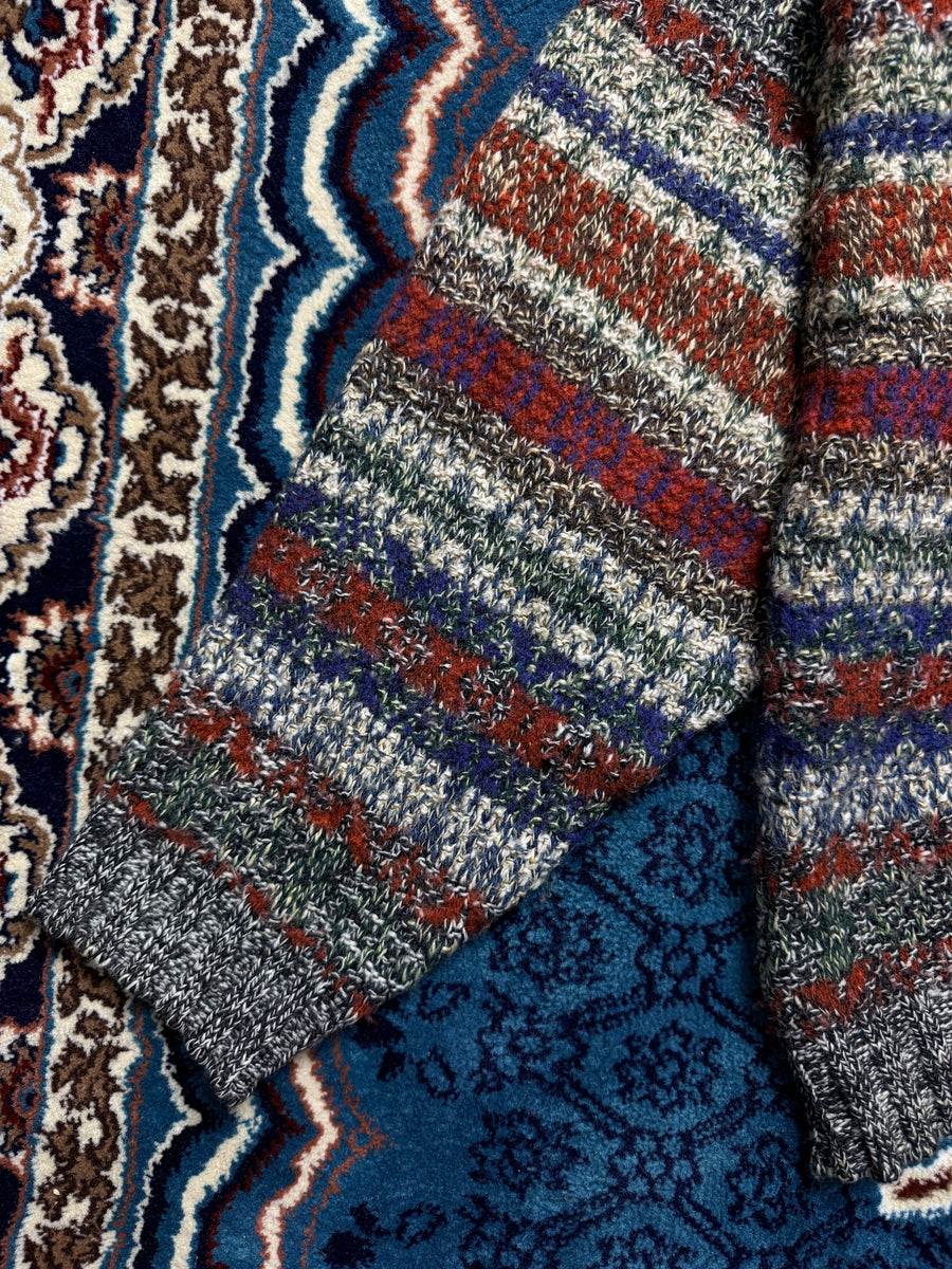 Lacoste Patterned Multicolour Wool Polo Style Sweater - XL/XXL