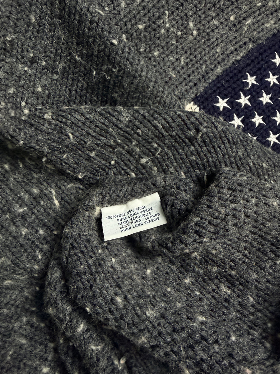 Polo Sports Grey Flag Pure Wool Crewneck Sweater - M