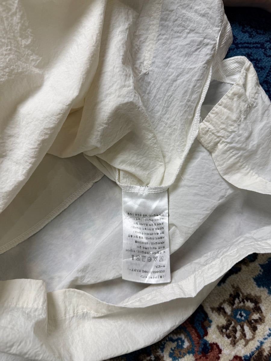 Nike White Hooded Parachute Pullover Jacket - L