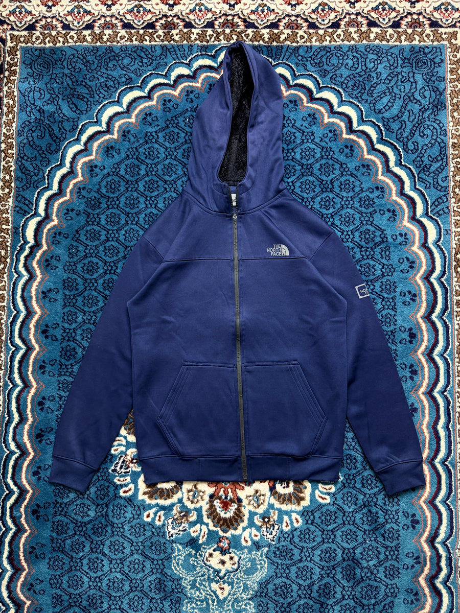 The North Face Navy Blue Fleece Hooded Jacket - M