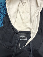 Umbro Black & White Half Sleeve Pullover Hooded Jacket Faded - XXL