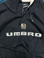 Umbro Black & White Half Sleeve Pullover Hooded Jacket Faded - XXL