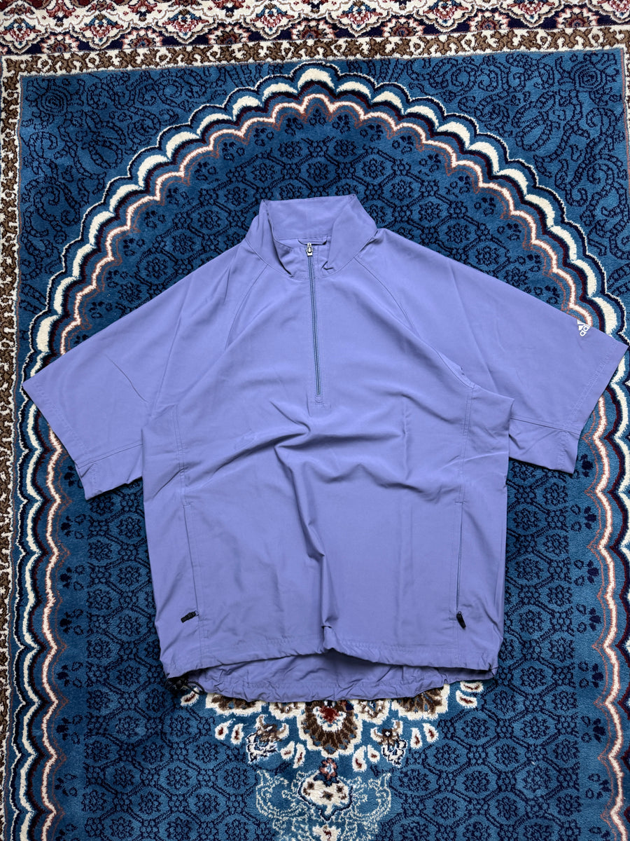 Adidas Light Blue Half Sleeve Parachute Pullover Loose Fit Track Jacket - M
