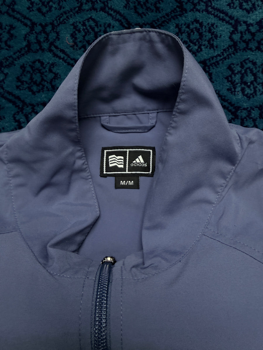 Adidas Light Blue Half Sleeve Parachute Pullover Loose Fit Track Jacket - M