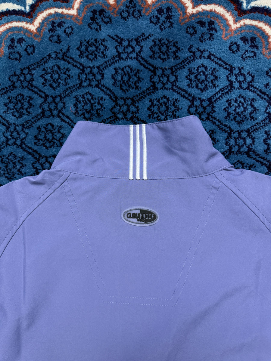 Adidas Light Blue Half Sleeve Parachute Pullover Loose Fit Track Jacket - M