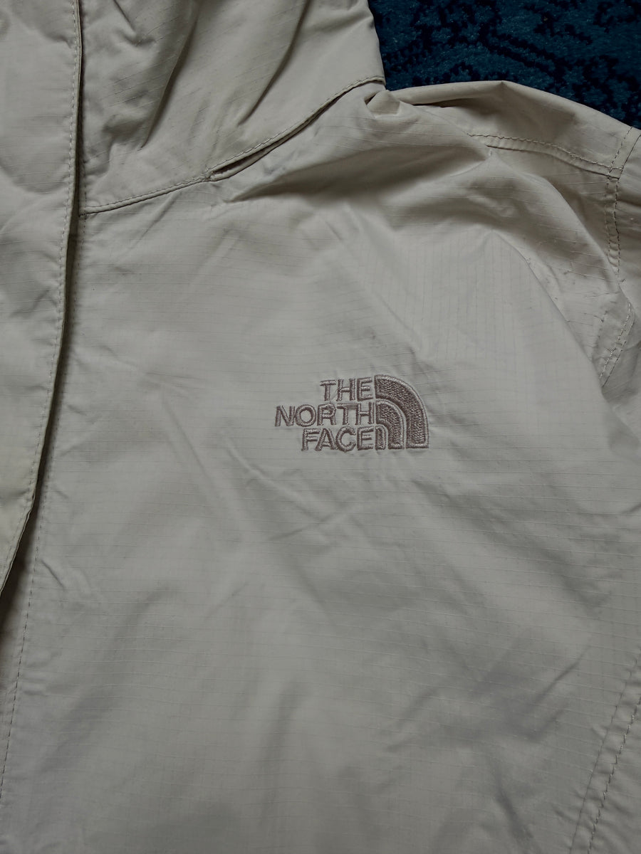 The North Face White Parachute Hooded Jacket - L