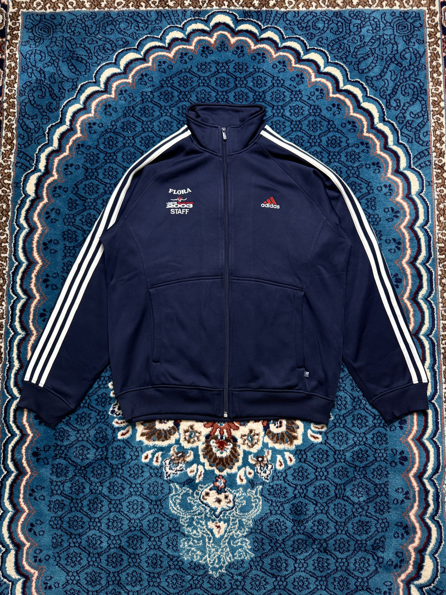 Adidas Navy Blue Fleece Track Jacket - M/L