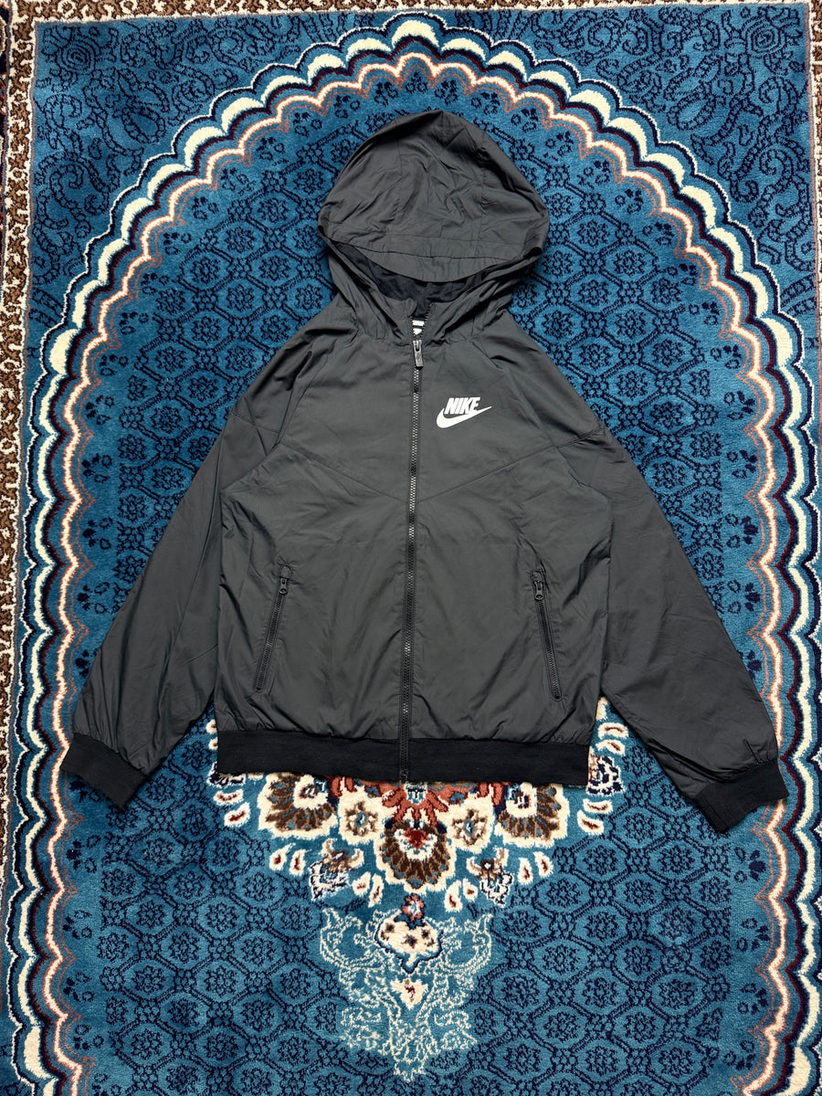 Nike Black Zipper Parachute Hooded Jacket - S