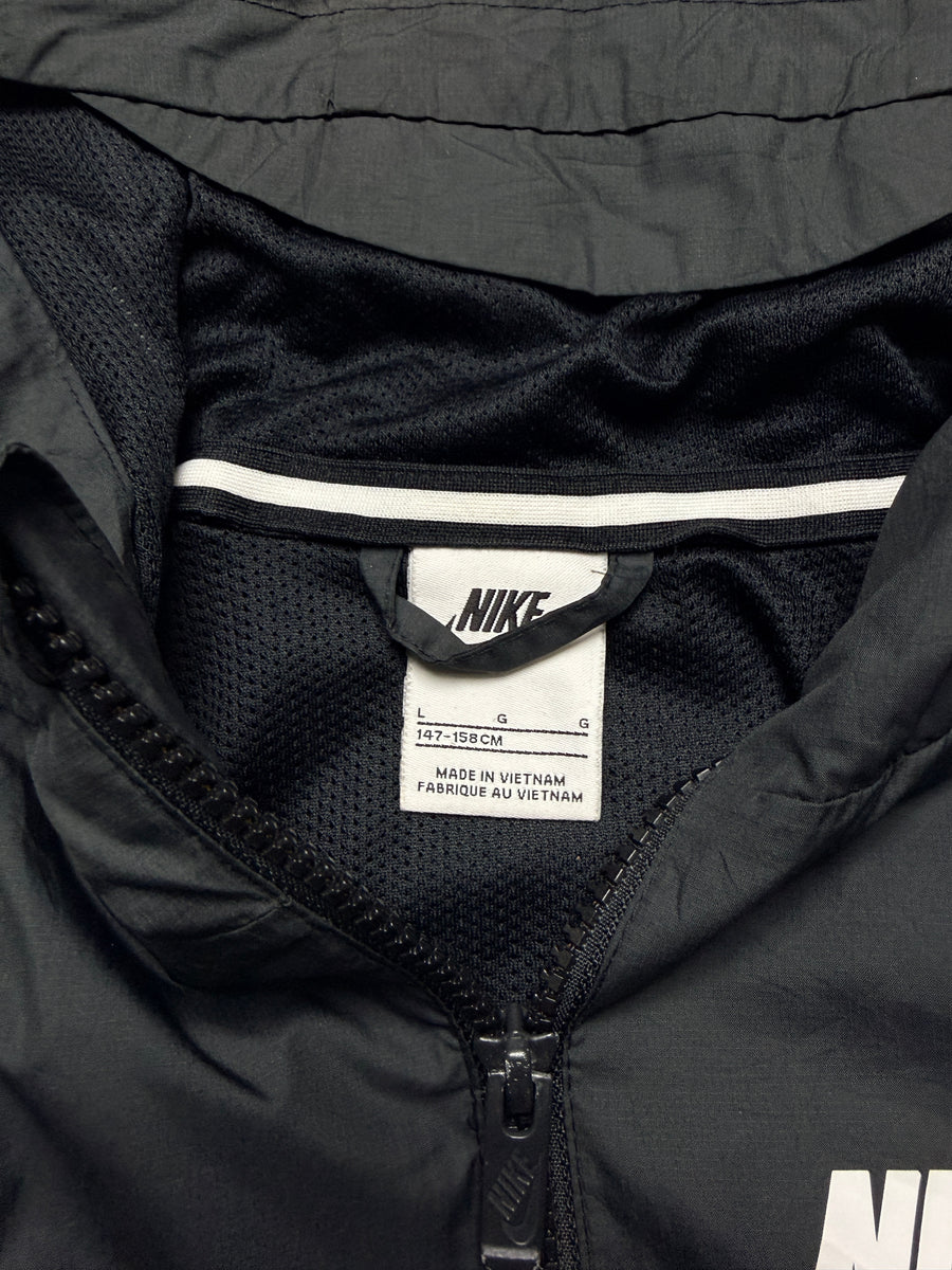 Nike Black Zipper Parachute Hooded Jacket - S