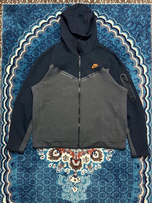 Nike Black & Grey Vintage Hooded Jacket - XL