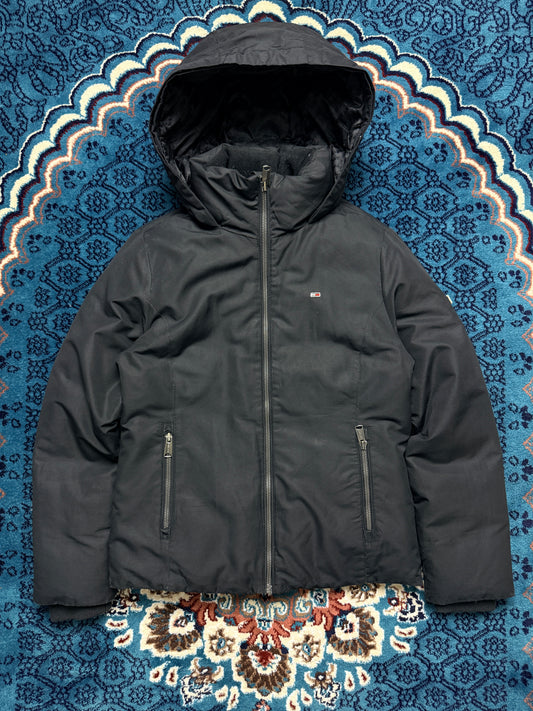 Tommy Jeans Black Hooded Puffer Jacket - S