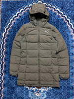 Puma Army Green Hooded Long Puffer Jacket - S