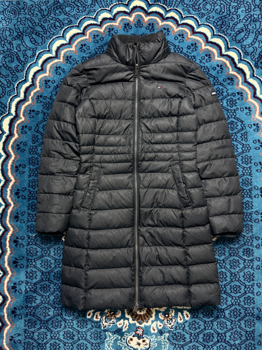 Tommy Jeans Black Long Puffer Jacket - XXS
