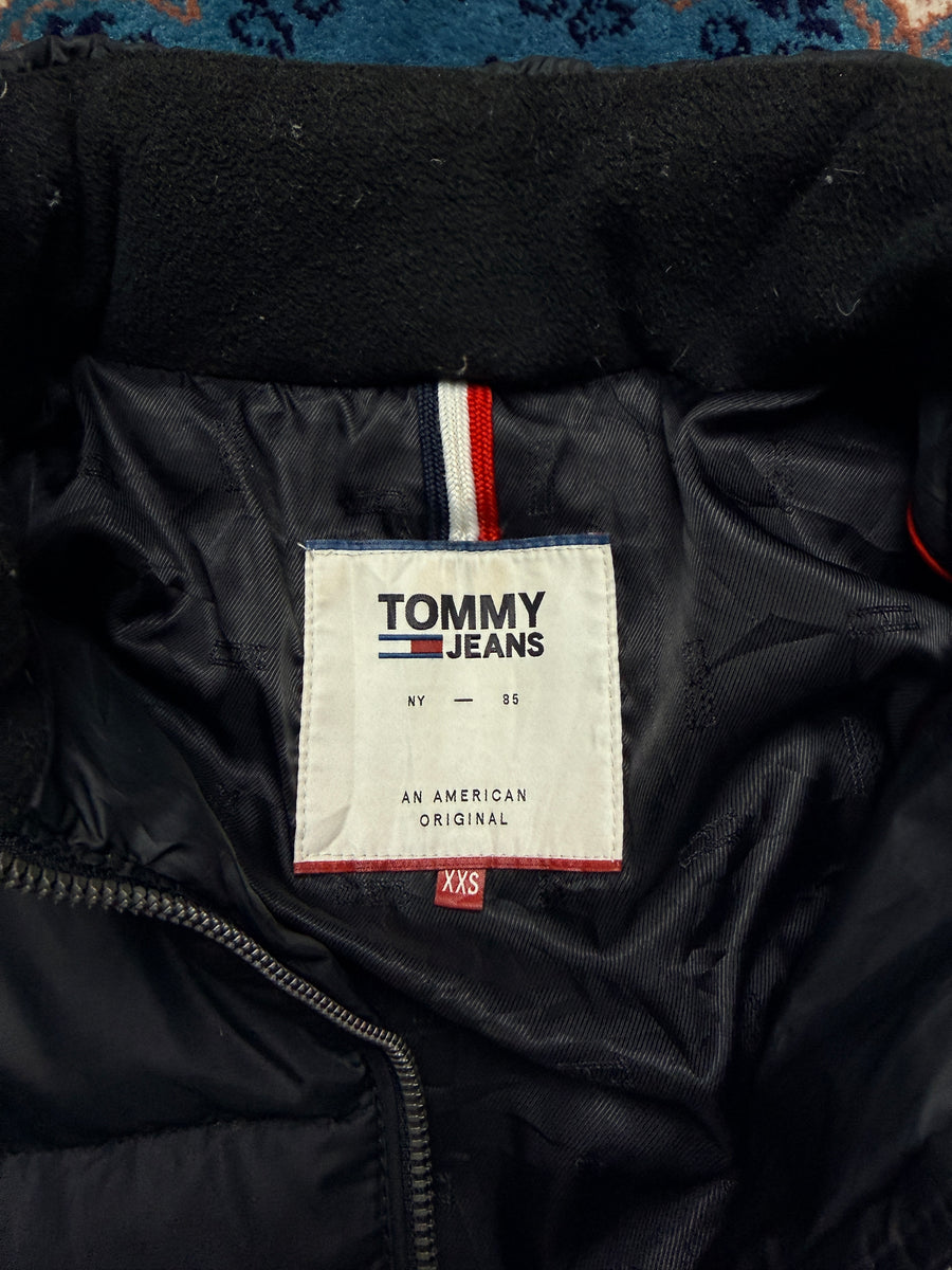 Tommy Jeans Black Long Puffer Jacket - XXS