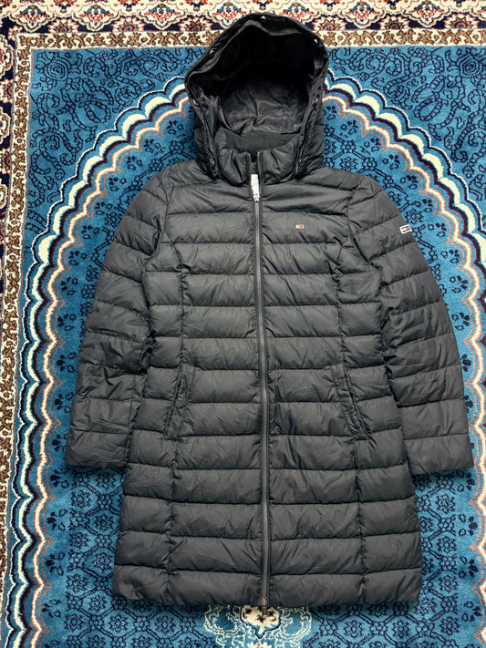Tommy Jeans Black Long Puffer Jacket - L