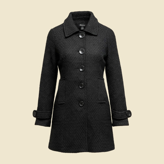 Seductions Black Textured Coat - S