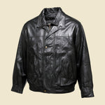 Plongé Black Vintage Leather Jacket - 3XL