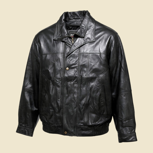 Plongé Black Vintage Leather Jacket - 3XL