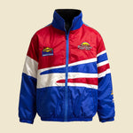 Les Broderies Blue & Red Racing Jacket Distressed - L