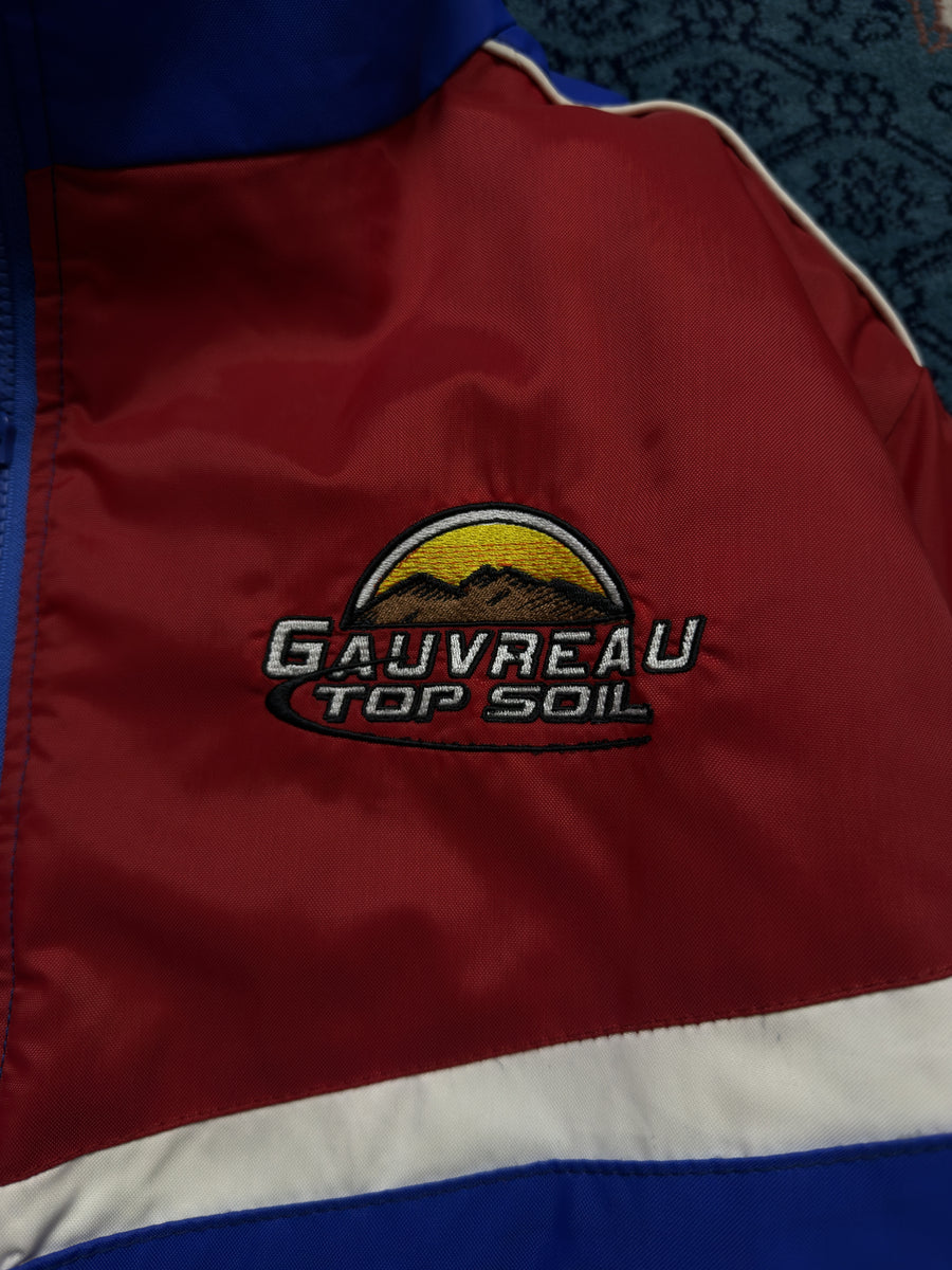 Les Broderies Blue & Red Racing Jacket Distressed - L