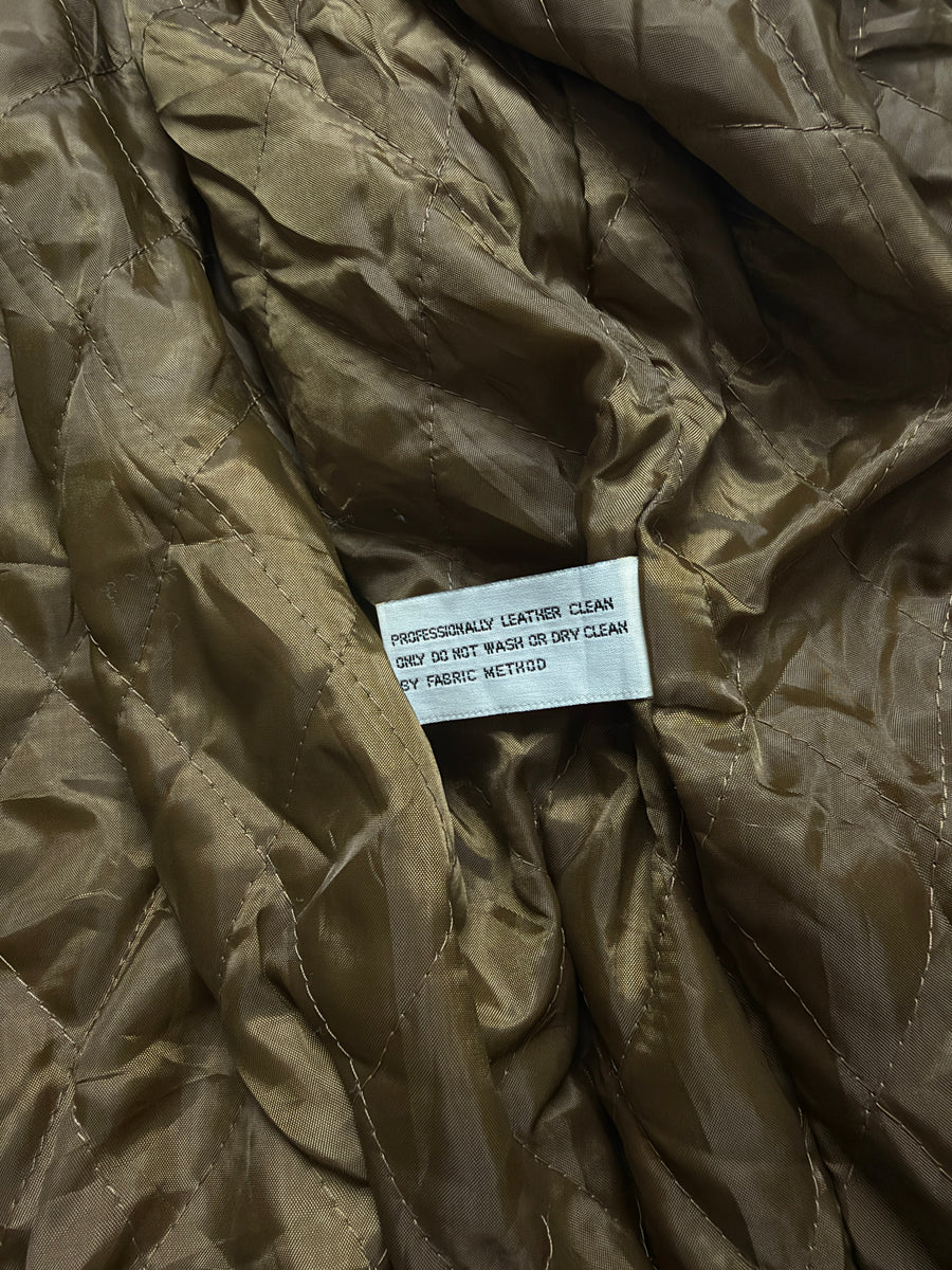 Roundtree & Yorke Brown Suede Bomber Jacket - L