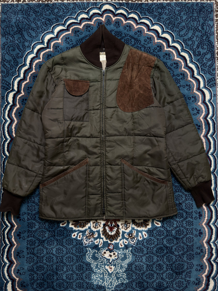 Vintage Olive Green Quilted Jacket - L