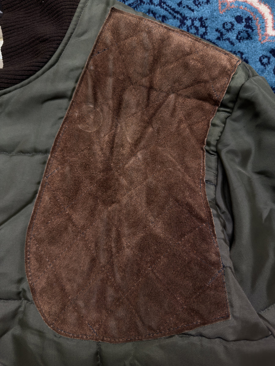 Vintage Olive Green Quilted Jacket - L