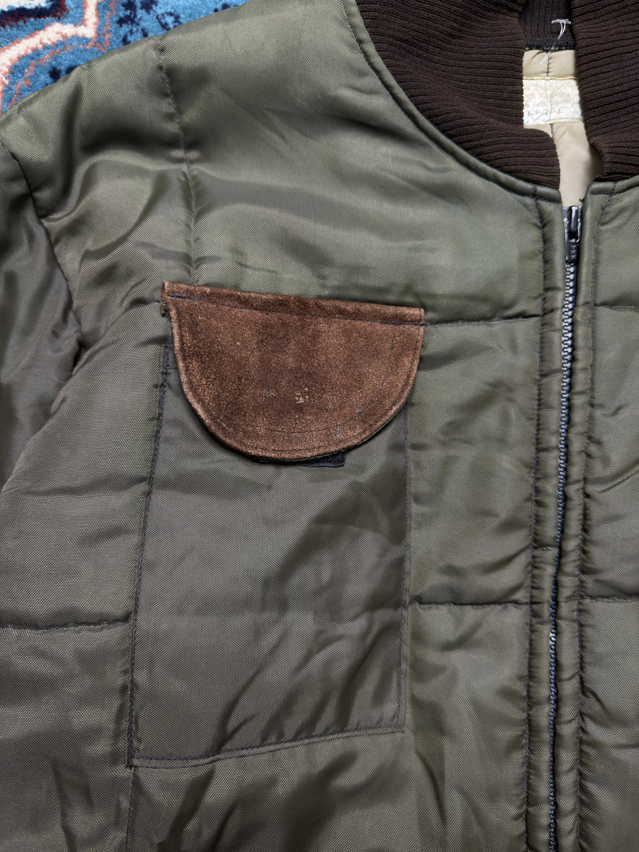 Vintage Olive Green Quilted Jacket - L