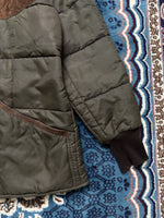 Vintage Olive Green Quilted Jacket - L